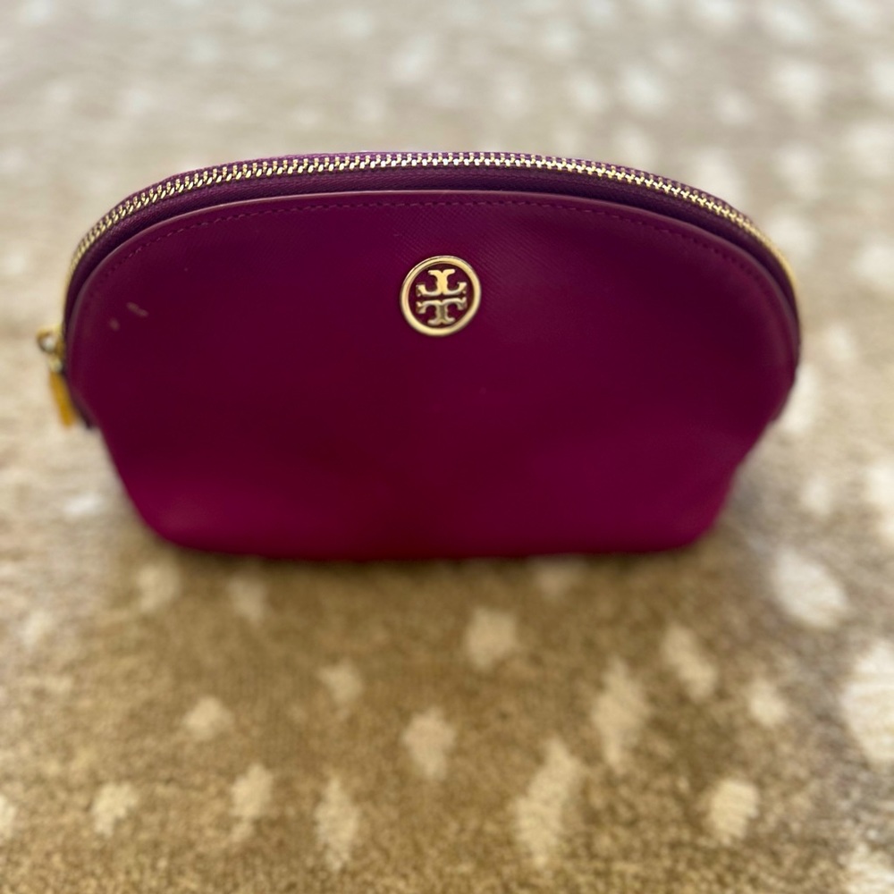 Tory Burch zippered cosmetic/makeup bag with outside pocket